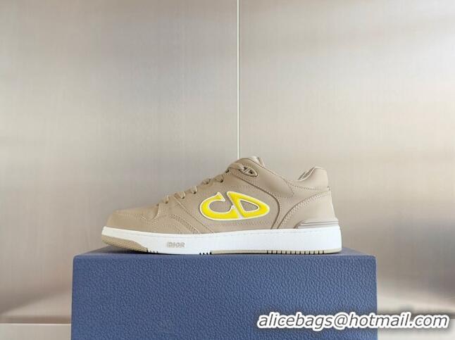 Popular Style DIOR AND STONE ISLAND B57 Low-Top Sneakers in Smooth Calfskin Beige 905018