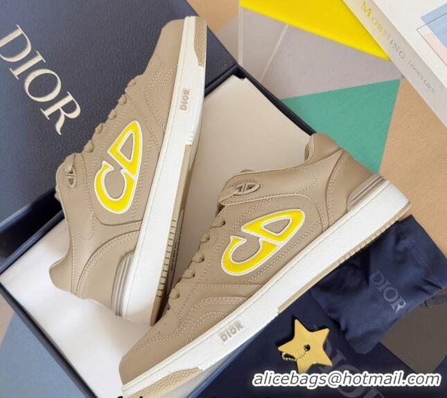 Popular Style DIOR AND STONE ISLAND B57 Low-Top Sneakers in Smooth Calfskin Beige 905018