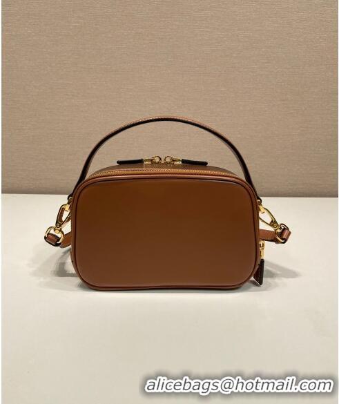 Best Price Prada Odette leather mini-bag 1BH203 Brown 2023