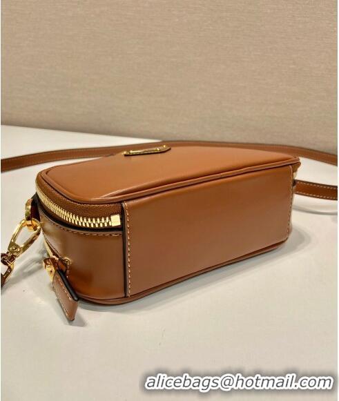 Best Price Prada Odette leather mini-bag 1BH203 Brown 2023