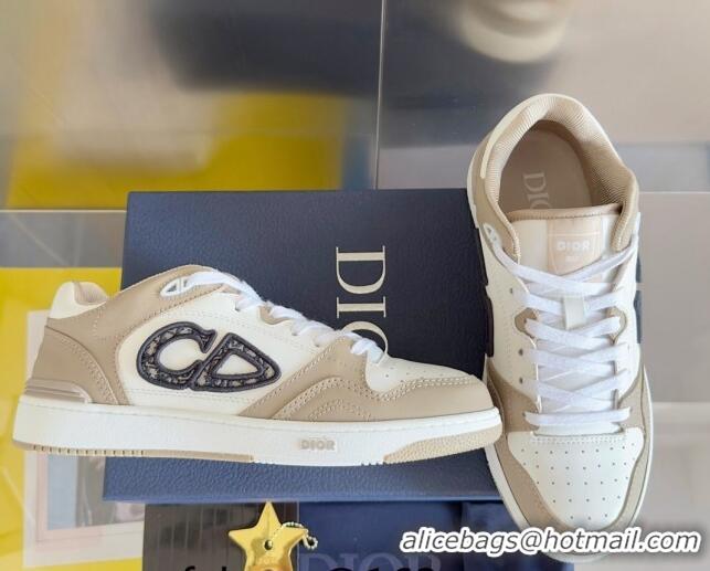 1:1 aaaaa Dior B57 Low-Top Sneakers in Calfskin with Oblique Jacquard CD Beige 905020