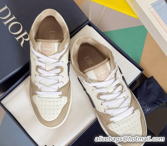 1:1 aaaaa Dior B57 Low-Top Sneakers in Calfskin with Oblique Jacquard CD Beige 905020