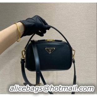 Hot Sell Cheap Prada Odette leather mini-bag 1BH203 Black 2023