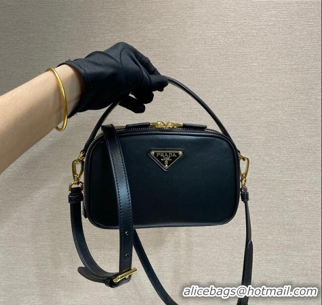 Hot Sell Cheap Prada Odette leather mini-bag 1BH203 Black 2023