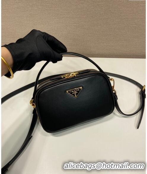 Hot Sell Cheap Prada Odette leather mini-bag 1BH203 Black 2023