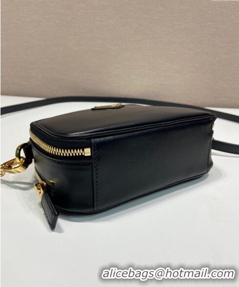 Hot Sell Cheap Prada Odette leather mini-bag 1BH203 Black 2023