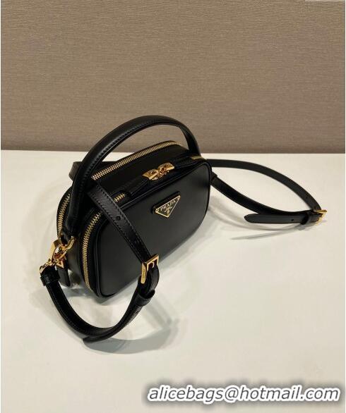 Hot Sell Cheap Prada Odette leather mini-bag 1BH203 Black 2023