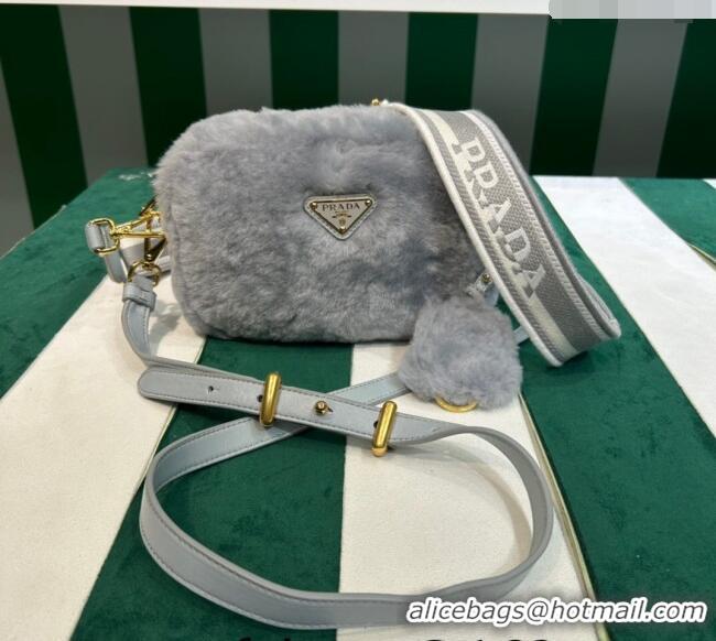 Top Grade Prada Wool Mini Bag 1BH192 Grey 2023