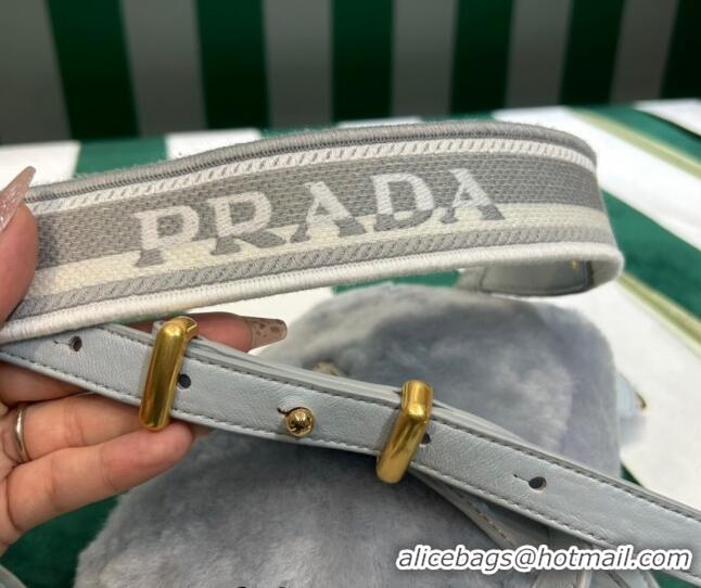 Top Grade Prada Wool Mini Bag 1BH192 Grey 2023