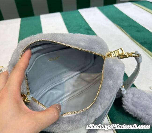 Top Grade Prada Wool Mini Bag 1BH192 Grey 2023