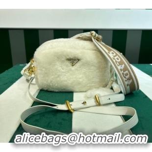 Pretty Style Prada Wool Mini Bag 1BH192 White 2023