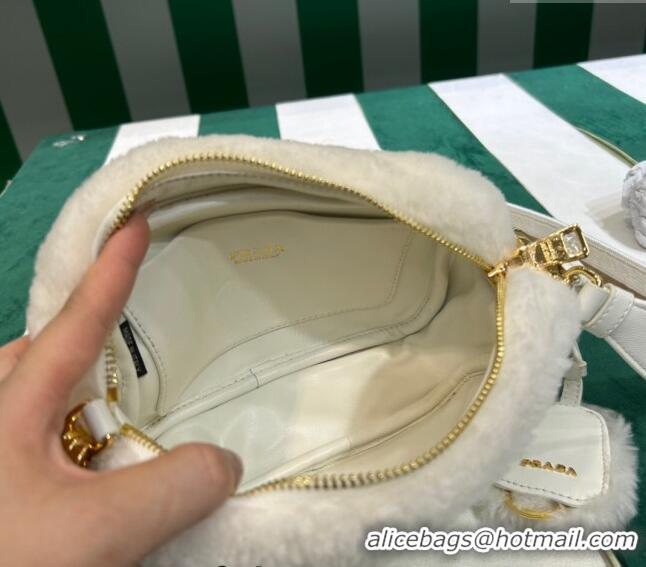 Pretty Style Prada Wool Mini Bag 1BH192 White 2023