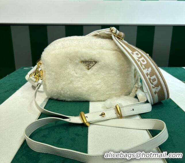 Pretty Style Prada Wool Mini Bag 1BH192 White 2023