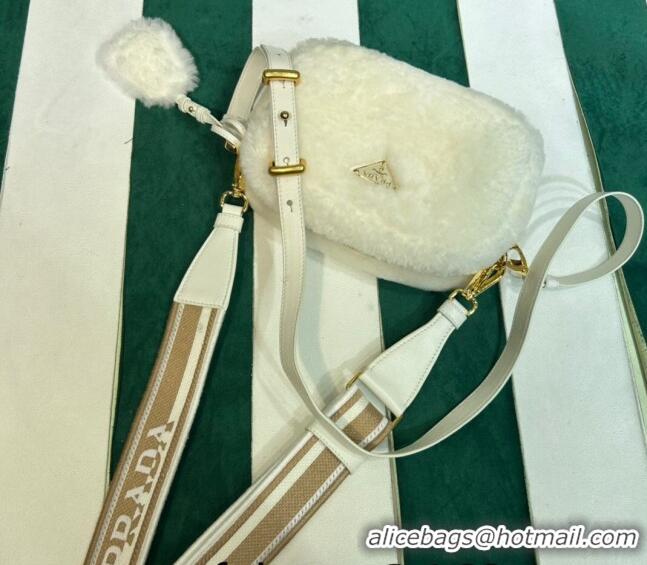 Pretty Style Prada Wool Mini Bag 1BH192 White 2023