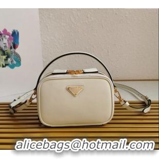 Luxurious Grade Prada Odette leather mini-bag 1BH203 White 2023