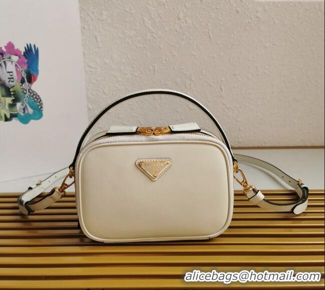 Luxurious Grade Prada Odette leather mini-bag 1BH203 White 2023