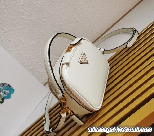 Luxurious Grade Prada Odette leather mini-bag 1BH203 White 2023