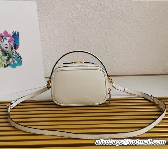 Luxurious Grade Prada Odette leather mini-bag 1BH203 White 2023