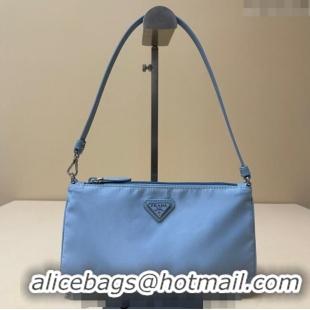 Most Popular Prada Re-Nylon mini bag 1NI545 Light Blue 2023