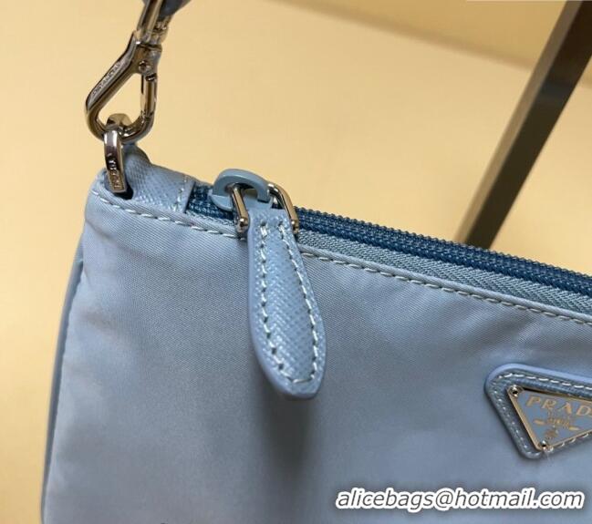 Most Popular Prada Re-Nylon mini bag 1NI545 Light Blue 2023