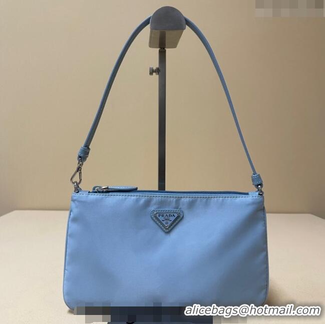 Most Popular Prada Re-Nylon mini bag 1NI545 Light Blue 2023