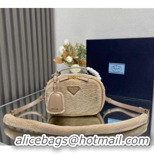 Low Cost Prada Odette shearling mini-bag 1BH208 Beige 2023