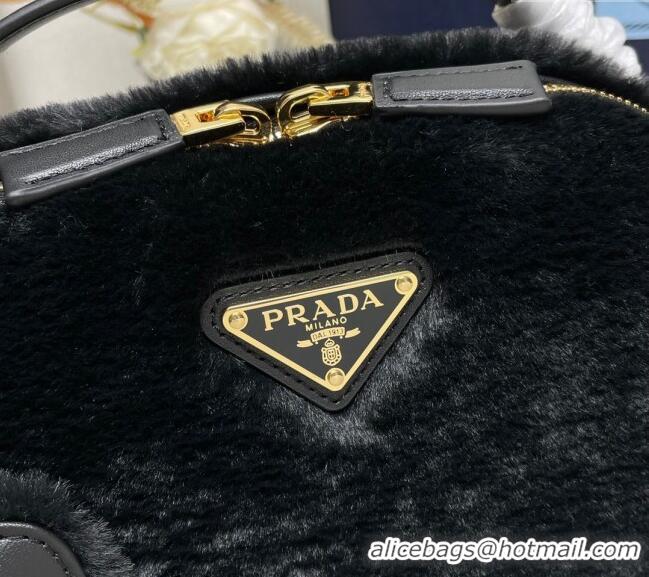 Well Crafted Prada Odette shearling mini-bag 1BH208 Black 2023