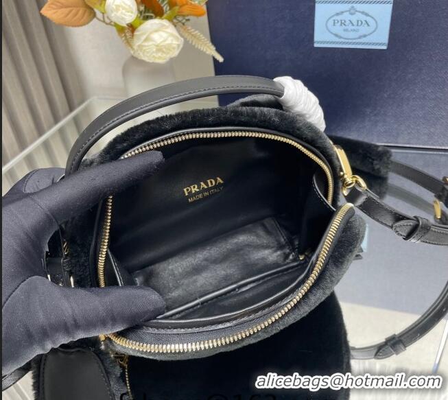 Well Crafted Prada Odette shearling mini-bag 1BH208 Black 2023