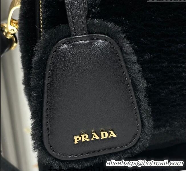 Well Crafted Prada Odette shearling mini-bag 1BH208 Black 2023