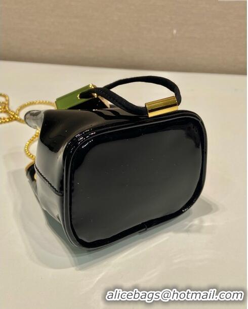 Buy Fashionable Prada Patent leather mini-pouch 1NR016 Black 2023