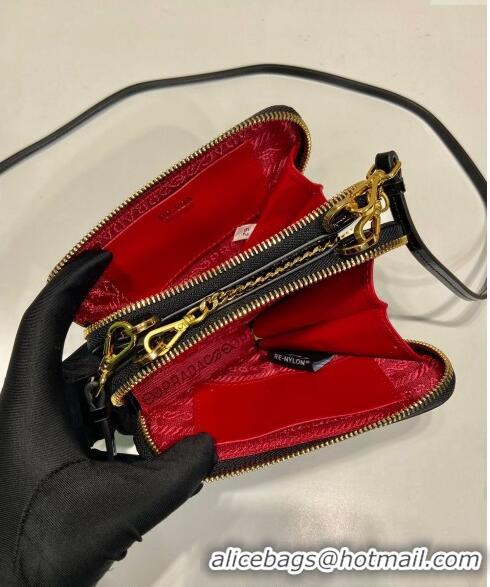 Good Looking Prada Patent leather mini pouch 1NR015 Black 2023