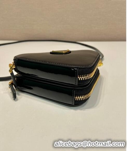 Good Looking Prada Patent leather mini pouch 1NR015 Black 2023