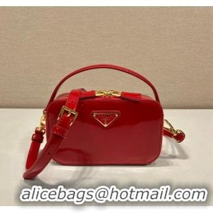 Trendy Design Prada Odette patent leather mini-bag 1BH206 Red 2024