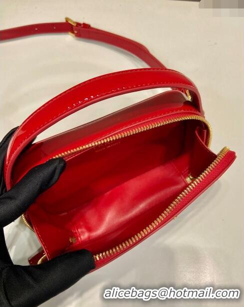 Trendy Design Prada Odette patent leather mini-bag 1BH206 Red 2024