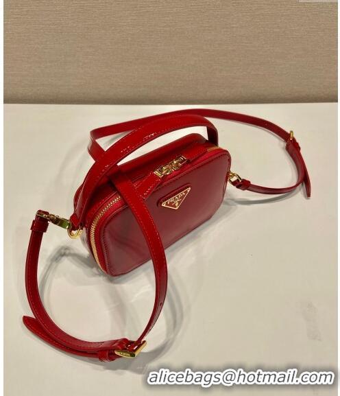 Trendy Design Prada Odette patent leather mini-bag 1BH206 Red 2024