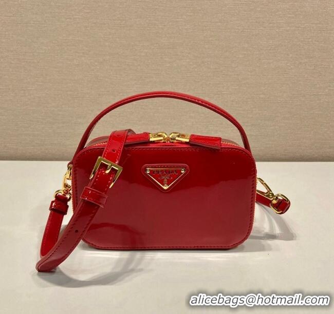 Trendy Design Prada Odette patent leather mini-bag 1BH206 Red 2024