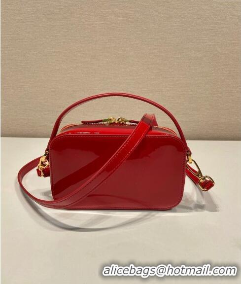 Trendy Design Prada Odette patent leather mini-bag 1BH206 Red 2024