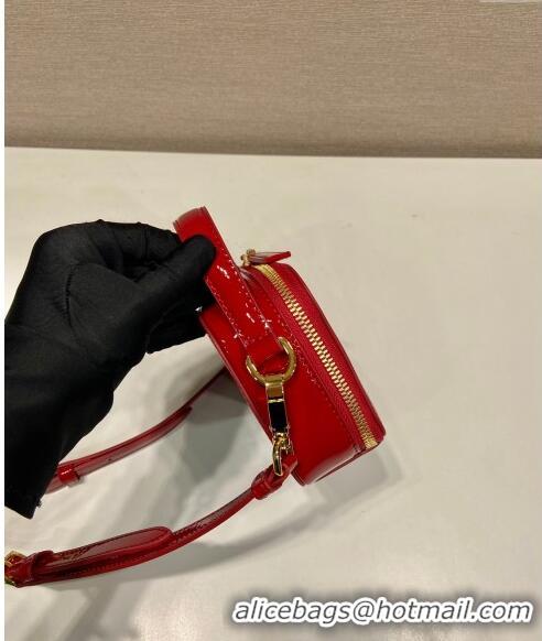 Trendy Design Prada Odette patent leather mini-bag 1BH206 Red 2024