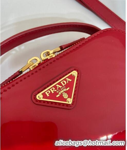 Trendy Design Prada Odette patent leather mini-bag 1BH206 Red 2024