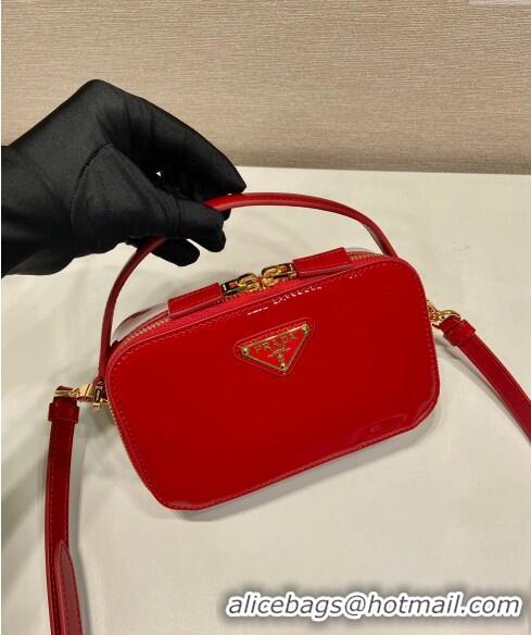 Trendy Design Prada Odette patent leather mini-bag 1BH206 Red 2024