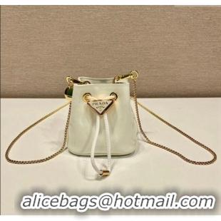 Buy Classic Prada Patent leather mini-pouch 1NR016 White 2023