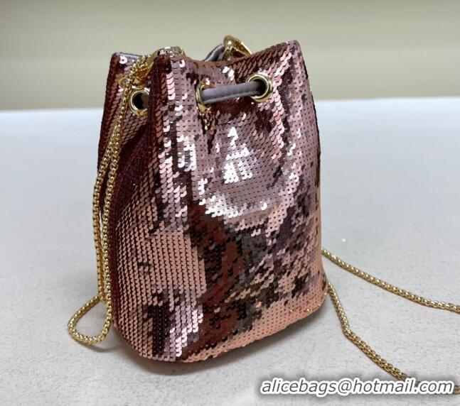 Most Popular Prada Sequins mini-pouch 1NR016 Pink 2024