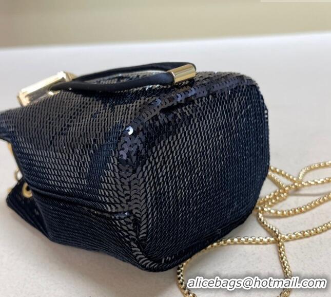 Market Sells Prada Sequins mini-pouch 1NR016 Navy Blue 2024