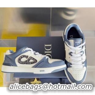 Low Cost Dior B57 Low-Top Sneakers in Calfskin with Oblique Jacquard CD Navy Blue 905022