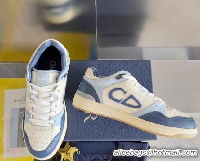 Modern Dior B57 Low-Top Sneakers in CD Calfskin Leather Light Blue 905024