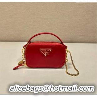 Famous Brand Prada Patent leather mini-pouch 1NR025 Red 2024