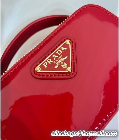 Famous Brand Prada Patent leather mini-pouch 1NR025 Red 2024