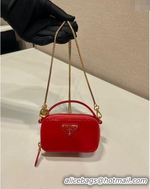 Famous Brand Prada Patent leather mini-pouch 1NR025 Red 2024