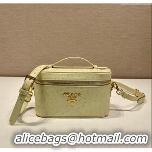 Good Looking Prada Mini Bag in Ostrich Embossed Leather 1BH202 Yellow 2024