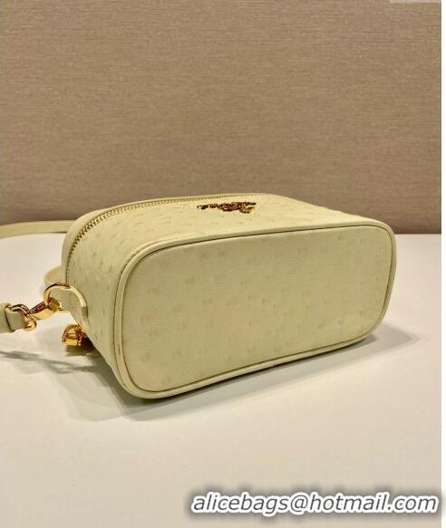 Good Looking Prada Mini Bag in Ostrich Embossed Leather 1BH202 Yellow 2024